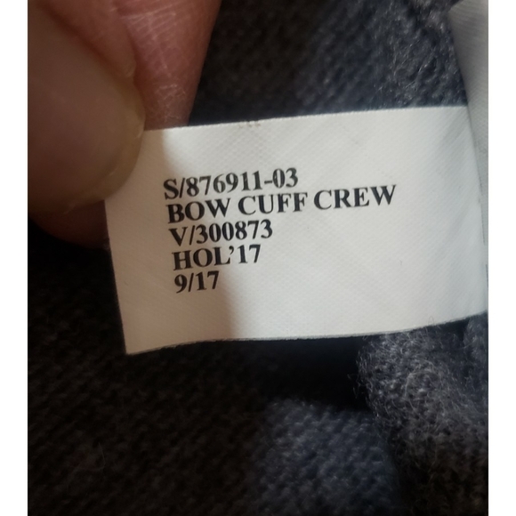 Banana Republic filpucci Gray Women's M Bow Cuff Crew Cashmere Italian Sweater - Picture 12 of 12